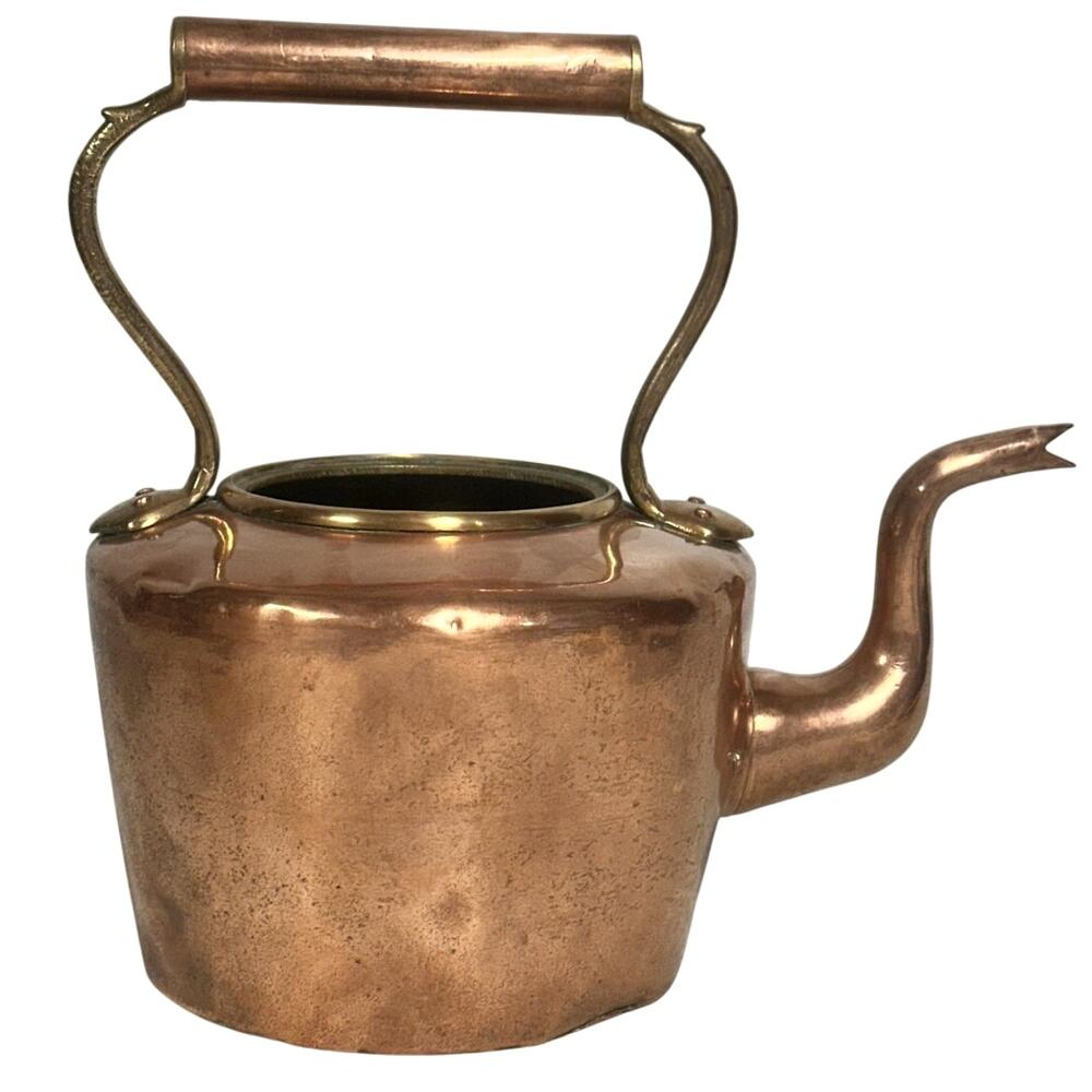 Antique George III Copper Kettle c 1830 Exquisite Culinary Decor Accent